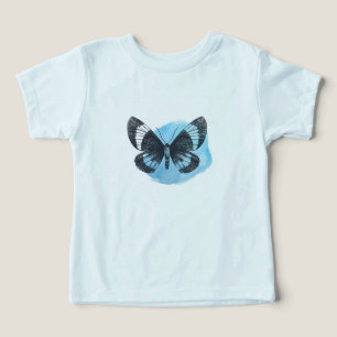 mariposa azul simple y elegante bebé de camiseta