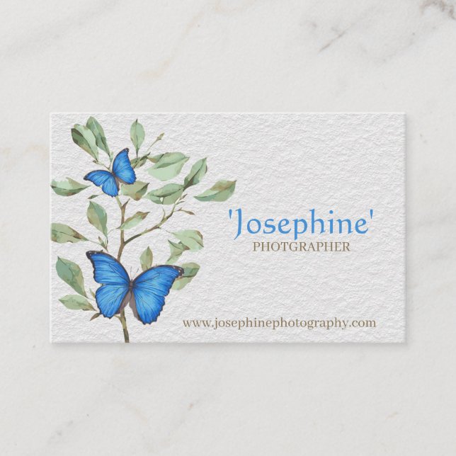 Mariposa azul - Tarjeta de visita (Anverso)