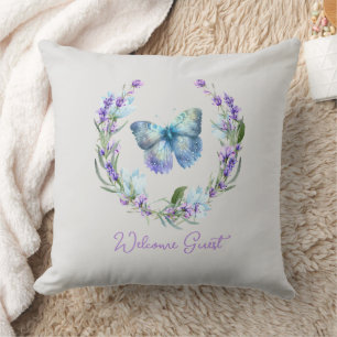 Mariposa azul y almohada Wreath de Lavender