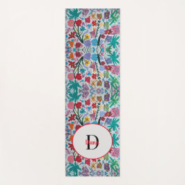 Mariposa Baile Floral Monograma Yoga Mat