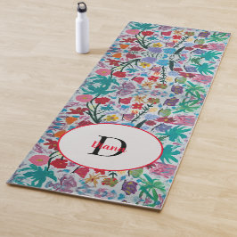 Mariposa Baile Floral Monograma Yoga Mat