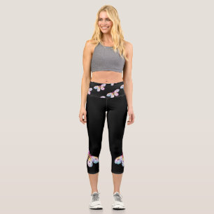 Mariposa Black High Waisted Capri Leggings