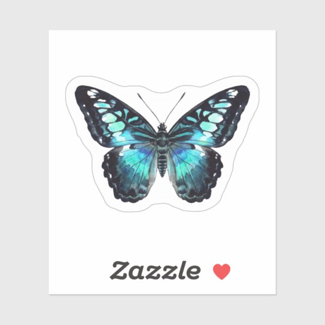Mariposa Blue Clipper Pegatina | Acuarela (Hoja)