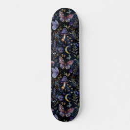 Mariposa Botánica Celestial Oscura Skateboard
