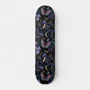 Mariposa Botánica Celestial Oscura Skateboard