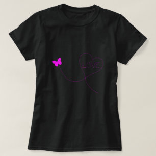 Mariposa camiseta con corazón - amor
