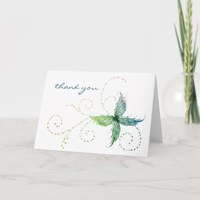 Mariposa caprichosa - Tarjeta de agradecimiento (Anverso)