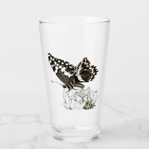 Mariposa cola de golondrina posada en blanco