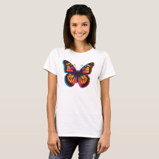 Mariposa Colorida de Pop Art – Camiseta Retro