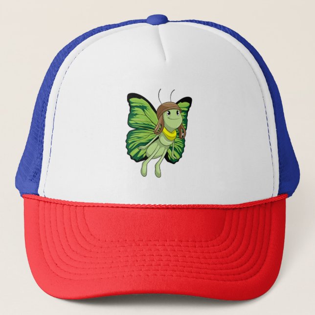Mariposa como piloto con gorra piloto (Anverso)