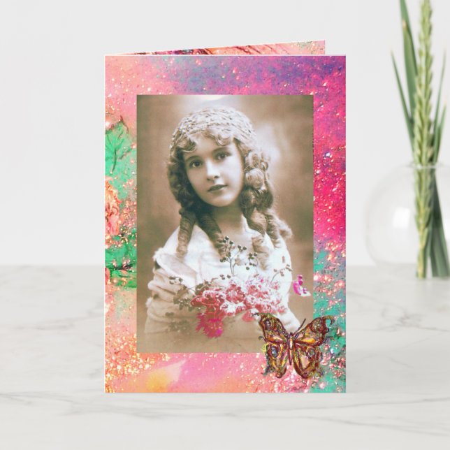 MARIPOSA CON DESTELLOS DE ORO Plantilla de Foto (Anverso)