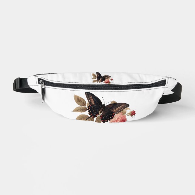Mariposa con flores Paquete Fanny Bolsa de impresi (Anverso)