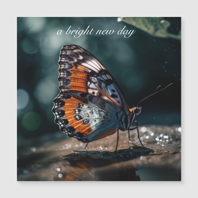 Mariposa con reflejo de agua a la luz del sol (Anverso)