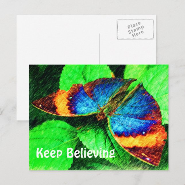 Mariposa cree postal Inspiradora (Anverso / Reverso)