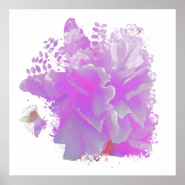 *~* Mariposa de arte de pintura de peones rosados  (Frente)