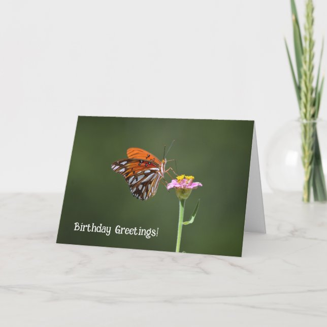 Mariposa de bonito en tarjeta de cumpleaños de flo (Anverso)