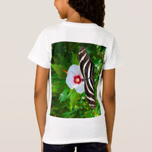Mariposa de cebra con camiseta roja de Hibiscus