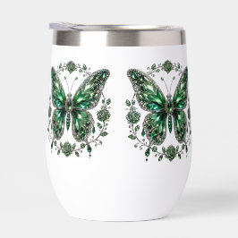 Mariposa de Cristal Verde | Marco Floral