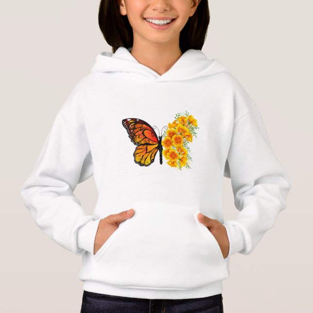 Mariposa de flores con amapola amarilla de Califor (Anverso)