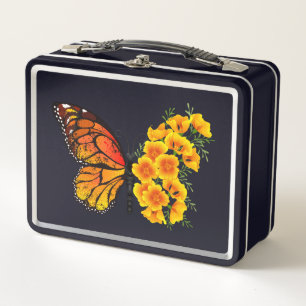 Mariposa de flores con amapola amarilla de Califor