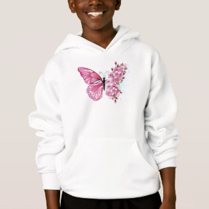Mariposa de flores con Sakura rosa