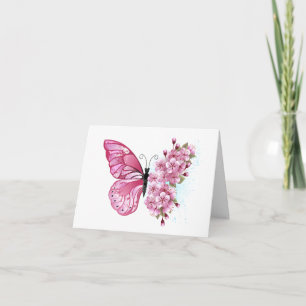 Mariposa de flores con Sakura rosa