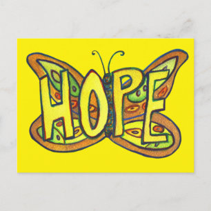 Mariposa de la Esperanza Arte con Palabras Tarjeta