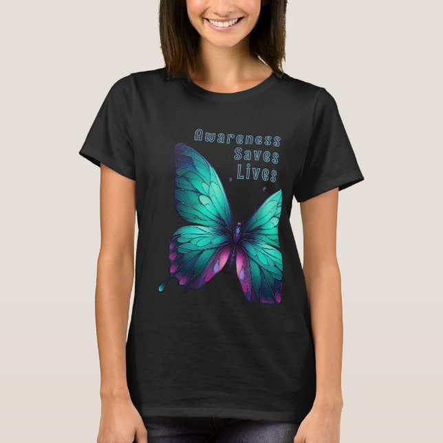 Mariposa de la esperanza - Camiseta para la preven (Anverso)
