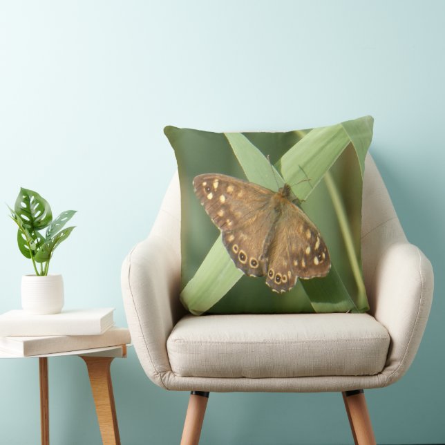 Mariposa de madera envuelta en Cojín decorativo ve (Silla)
