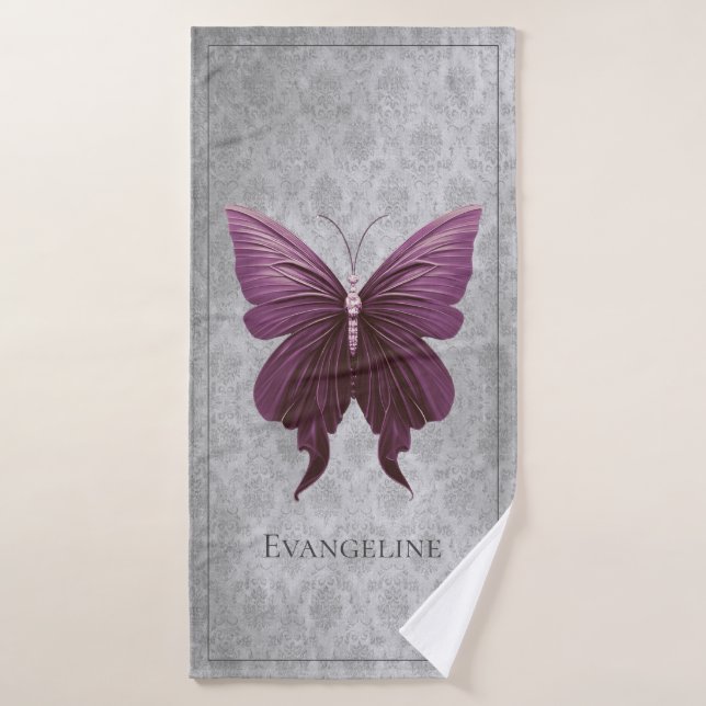 Mariposa de Magenta Jeweld (Toalla de baño)