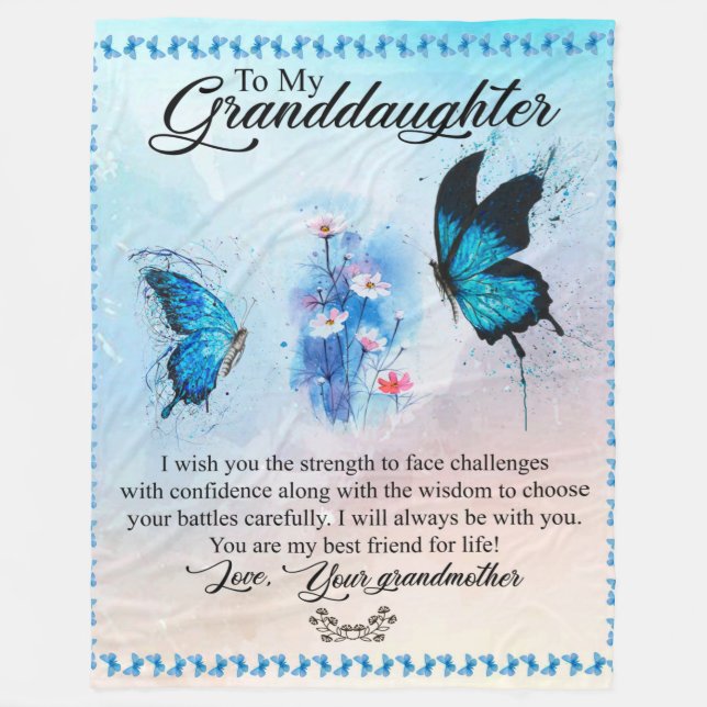 Mariposa de manta personalizada a mi nieta (Anverso)