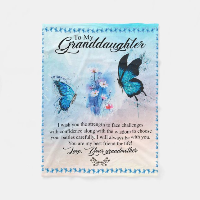 Mariposa de manta personalizada a mi nieta (Anverso)
