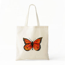Mariposa de monarca en la bolsa de asas