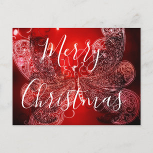 Mariposa de Navidad roja y blanca