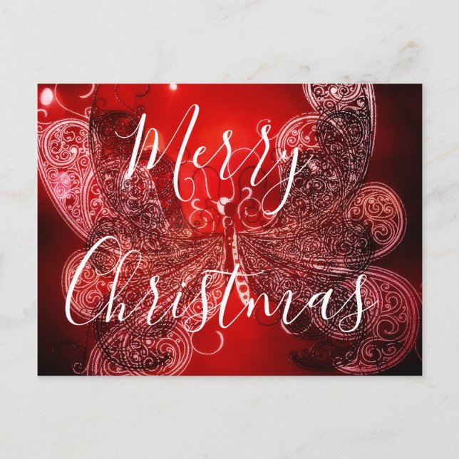 Mariposa de Navidad roja y blanca (Anverso)