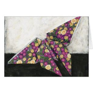 Mariposa de Origami en el papel floral