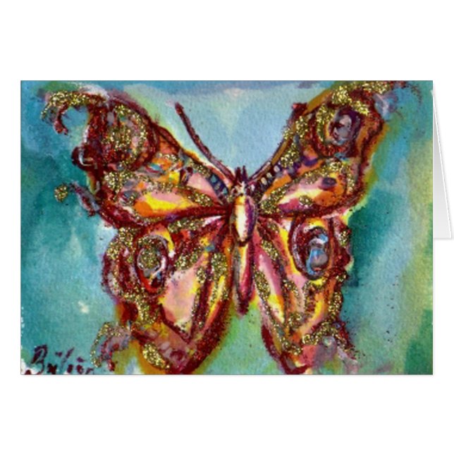 MARIPOSA DE ORO EN AZUL (Anverso (Horizontal))