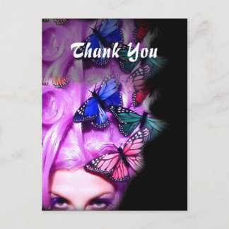Mariposa de pelo morado Dama Gracias Postales