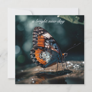Mariposa de postal personalizada de un nuevo día b