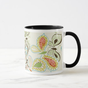 Mariposa del baile en la taza poner crema