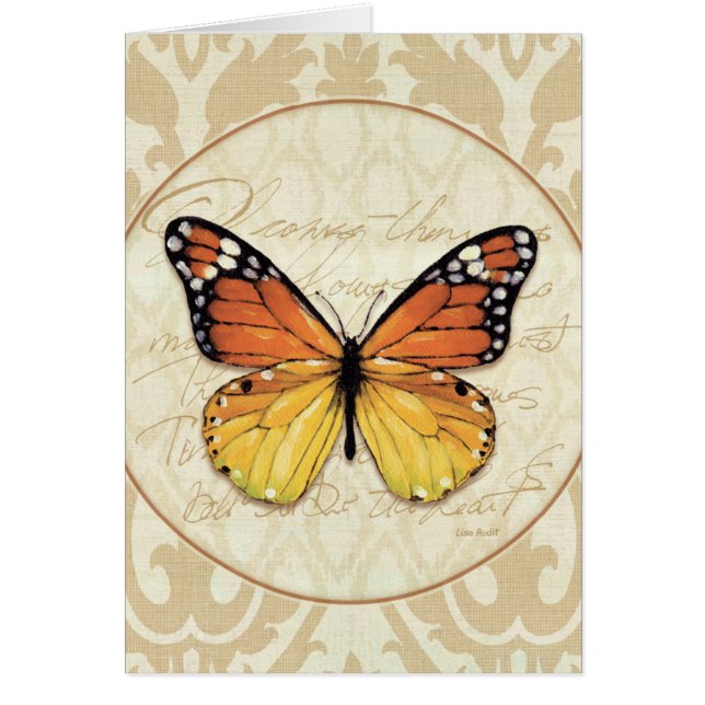 Mariposa del naranja del vintage (Frente)