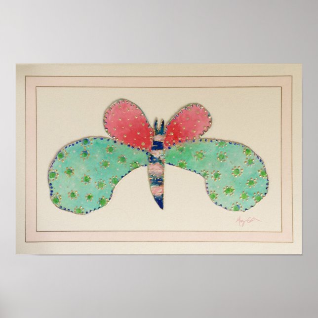 Mariposa Dotto con impresión de estera francesa (Frente)
