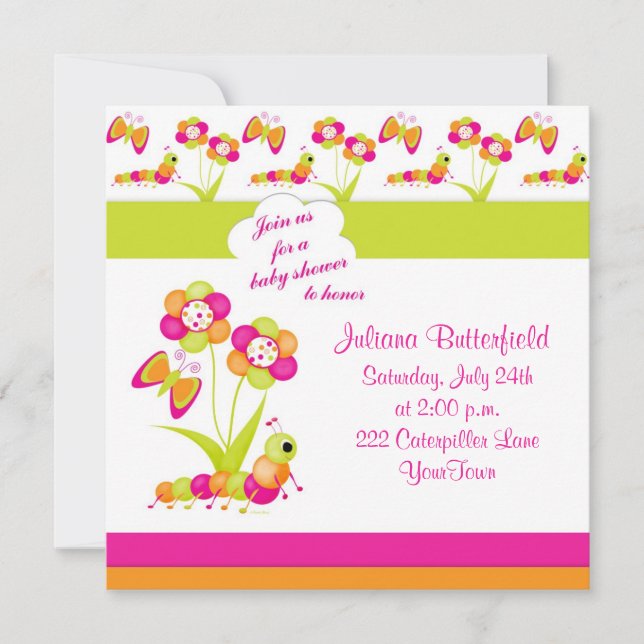 Mariposa e Invitación Baby Shower (Anverso)