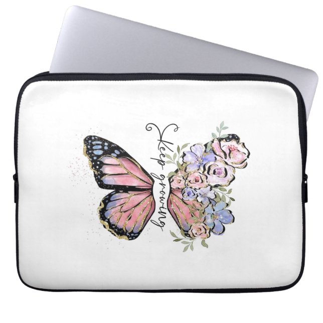 Mariposa elegante, funda para portátil de motivaci (Frente)