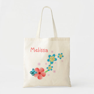 Mariposa en bolsa rosa y azul con presupuesto para