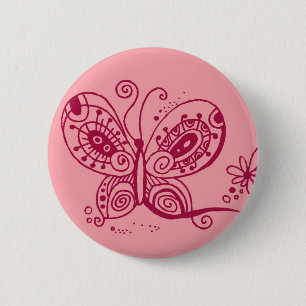 Mariposa en el botón rosado