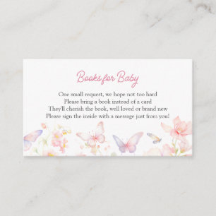 Mariposa en el camino a los libros para tarjeta de