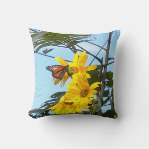 Mariposa en el Cojín decorativo Sunflowers