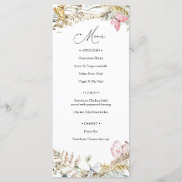 Mariposa en el menú de Baby Shower Way Boho