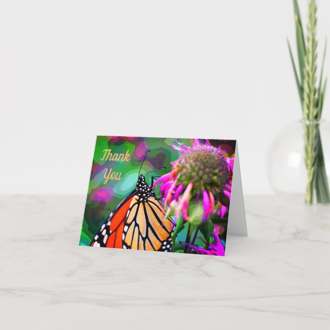 Mariposa en flor Naturaleza Arte Gracias Tarjeta (Anverso)